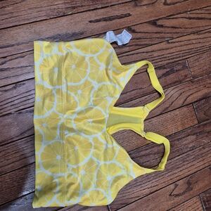 Wildfox Yellow Lemon Print Sports Bra